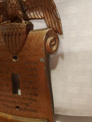 Vintage Patriotic Eagle & Shield Thomas Jefferson Quote Light Switch Plate Cover 2