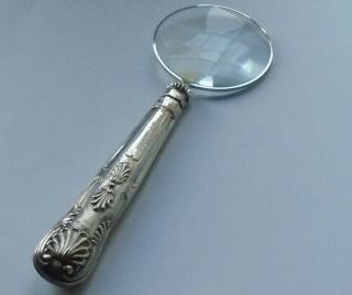 William Yates Hallmarked Sterling Silver Handle Magnifying Glass Sheffield 1923