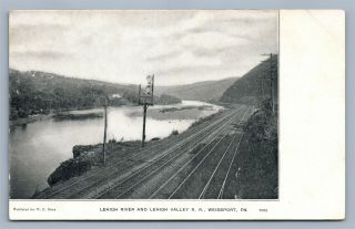 Weissport Pa Lehigh Valley Railroad Railway Antique Postcard