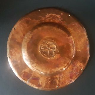 Arts and Crafts Copper Dish with Central Flower 2
