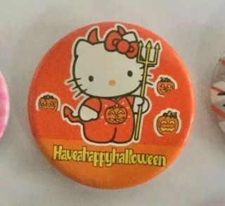 Vintage 1989 Sanrio Hello Kitty Pinback Button Pin Have A Happy Halloween Rare