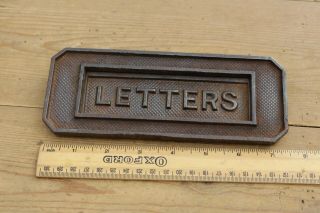 Antique Cast Iron Letter Box Plate Door Mail Slot Mailbox