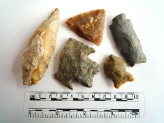Native American Arrowheads Found In Texas X 5,  Dating From Approx 1000bc (2287)