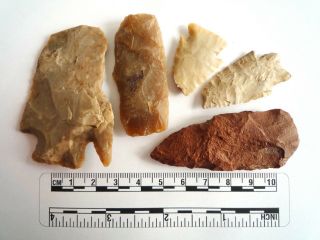 Native American Arrowheads Found In Texas X 5,  Dating From Approx 1000bc (2276)