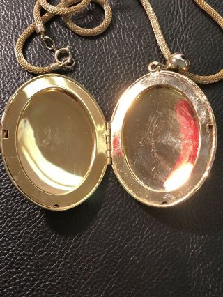 Vintage Locket Necklace Large Estate Rare