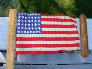 Rare Silk Antique American Flag 44 Stars C1891,  Leather Case