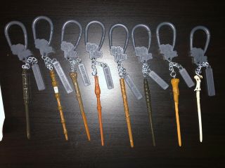 Harry Potter Backpack Buddies Keychains Wands Complete Set Of 8 Rare Mystery