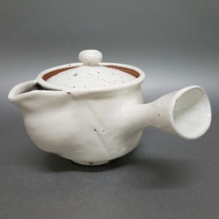 袋39) Japanese Pottery Hagi Ware White Glaze Pot By Yuuka Matsuo
