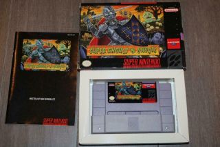 Nintendo Snes Ghouls N Ghosts Video Game 1991 Capcom Complete Rare