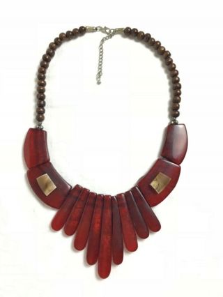 Unusual Old Antique Vintage Cherry Amber Bakelite Necklace Beads Jewellery