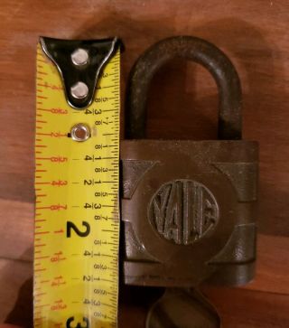 Antique Vintage Brass Padlock Yale & Towne USA MFG.  Co With Key 2