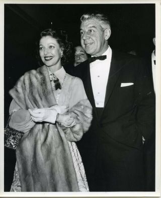Loretta Young Tom Lewis Rare Candid Vintage 8x10 Photo Hollywood Event 1950 