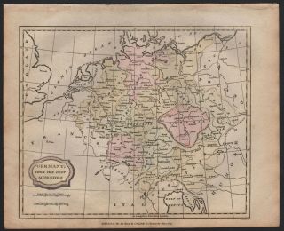 1807 Antique H/col Map - Germany From The Best Authorities