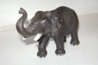 Schleich Dark Gray Elephant Trunk Up W/ Tusk Figure Figurine Germany Rare