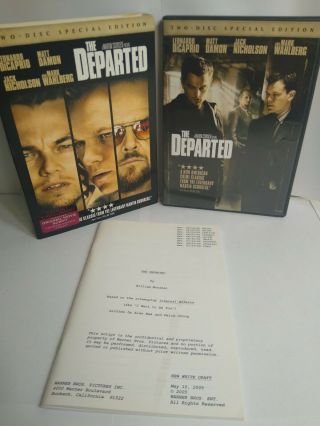 The Departed Dvd 2007 Target Exclusive With Orig.  Movie Script 2 - Disc Rare Oop