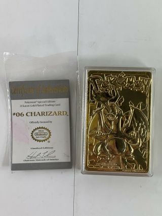 23k Gold Plated Charizard Pokémon Card 1999 Burger King Nintendo Authentic