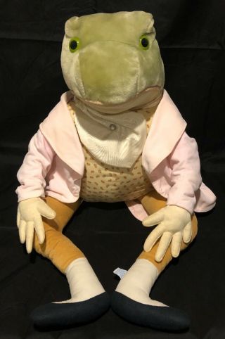 Very Rare Vtg 90s Beatrix Potter Jeremy Fisher Frog Jumbo Plush 35 " Eden Toys