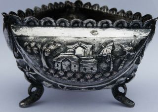 Antique Anglo Indian Low Grade Silver or Silver Plated Bowl; c1890 2