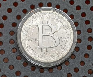 2013 0.  25 Btc Bitcoin Cryptocurrency 1 Oz 999 Silver Proof Round Coin Rare