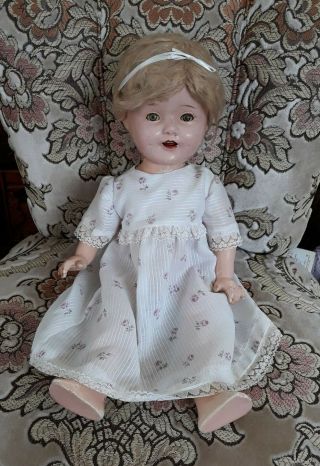 Gorgeous Vintage Composition Doll - Looks Like She Could Be A Shirley Temple?