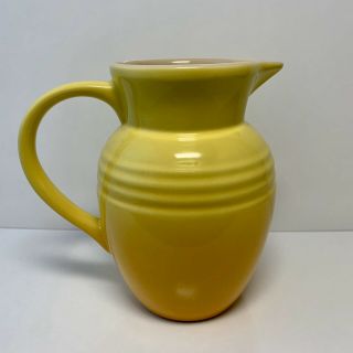 Le Creuset Stoneware Yellow Gold Ombre Pitcher Creamer.  5.  75” Rare Color