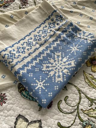 Ralph Lauren Rare Blue White Snowflake Nordic King Pillowcases Set Of 2 Shams