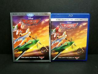 Planes 3d (3d,  Blu - Ray,  Dvd,  2013) Oop W/ Rare Slipcover.  Disney Pixar