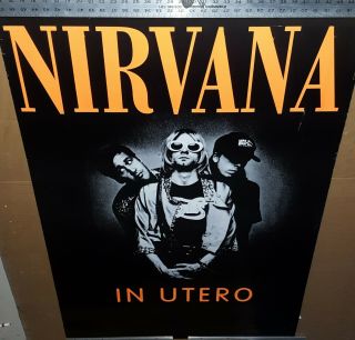 Nirvana " In Utero " Rare Large Advanced Promo Only Poster Kurt Cobain 1993
