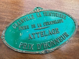 Vintage French Plaque From The Candlestick Fair In Grainville La Teinturiere
