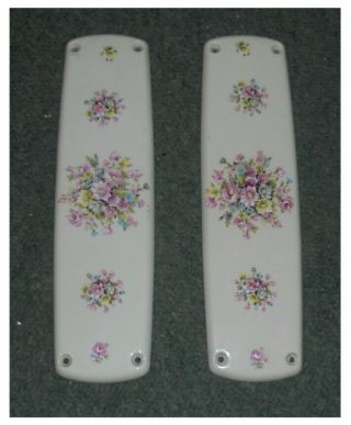 2 X China Floral Door Plates