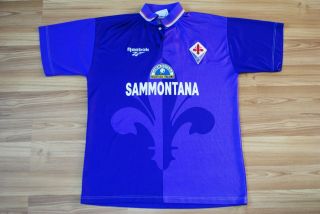 Fiorentina Football Shirt Jersey Home Rare Maglia 1995/1997 L - Xl Vintage Reebok