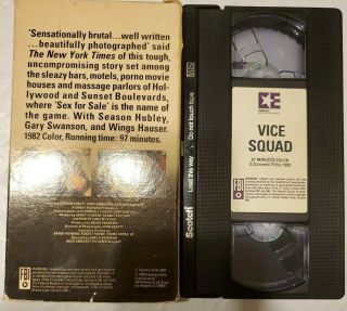 Vice Squad 1982 VHS Rare Sleazy Action Wings Hauser,  Season Hubley Embassy VTG 2