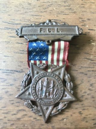 Antique Ladies Fcl Medal Grand Army Of Republic Civil War Veteran