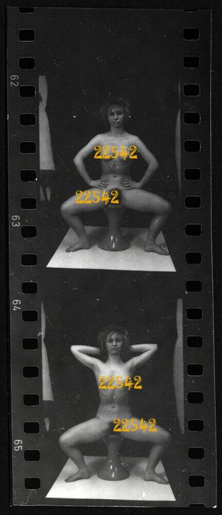 Nude Girl In Home Made Studio,  Vintage Fine Art Photograph,  Contact Sheet,  1970 