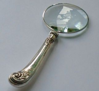 William Hutton & Son Hm Sterling Silver Handle Magnifying Glass Sheffield 1913