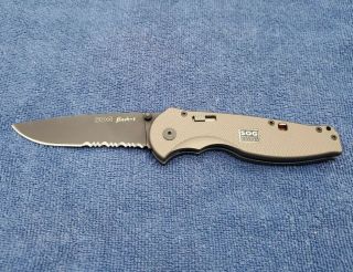 Rare/discontinued Sog Flash Ii Aluminum Gray Scales Assisted Pocket Knife S344