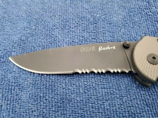 Rare/Discontinued SOG Flash II Aluminum Gray Scales Assisted Pocket Knife S344 2