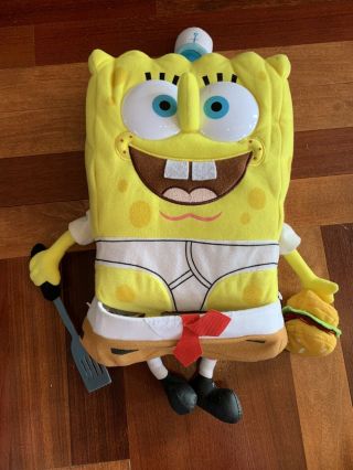Rare Spongebob Squarepants Plush Doll From 2000 W/ Removable Pants Krabby Patty