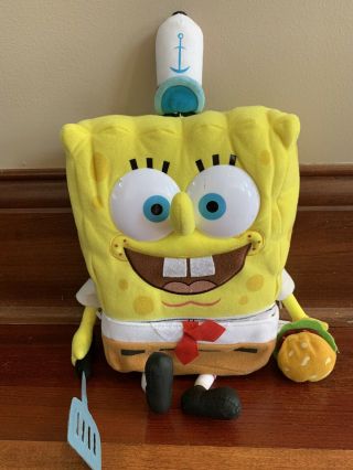 RARE Spongebob Squarepants Plush Doll from 2000 w/ Removable Pants Krabby Patty 2