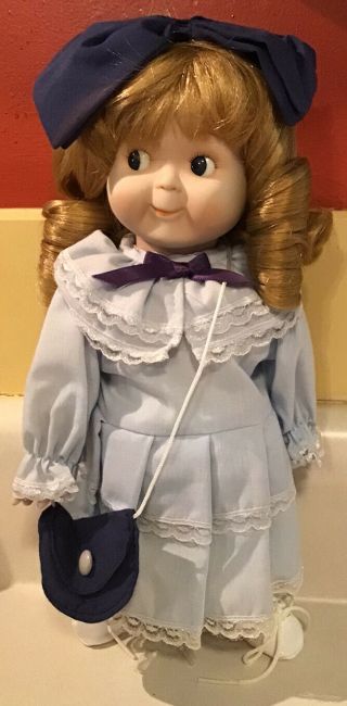 Vintage Seymour Mann Googlie Girl Collectible Doll 1983 Porcelain Hand Painted
