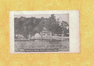 Ct Rock Landing Rare 1901 - 09 Udb Postcard Russell House Middletown Haddam Area