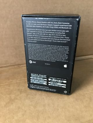Apple iPhone 2G 1st Generation - 8GB - Black BOX ONLY RARE 3