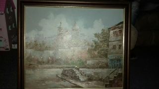 Medium Antique Oil Painting Framed And Signed