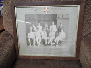 Antique 1901 Oxford Water Polo Match Large Photo / Picture Framed