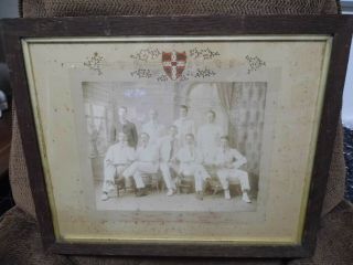 Antique 1900 Oxford Water Polo Match Large Photo / Picture Framed