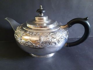 Dixon & Sons Large Antique Silver Plated Ornate Repousse Victorian Teapot