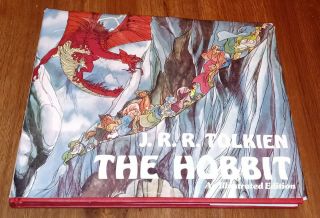 The Hobbit An Illustrated Edition Galahad Book Hardcover J.  R.  R Tolkien 1989 Rare