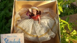 Vintage Nancy Ann Storybook Doll 5 1/2 " Tall W/box Doll Of The Month Series July