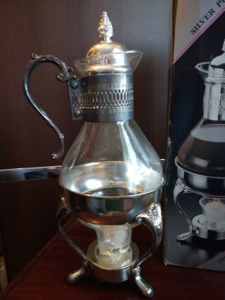 Vintage Silver Plated Coffee Carafe with Stand and Burner 3