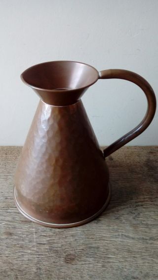 Arts And Crafts Hammered Copper Jug.  Made In England
